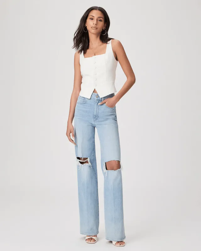 Sasha Wide Leg Jean in Maeve Destructed