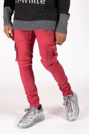 Serenede Storm Cargo Jeans (BURGUNDY)