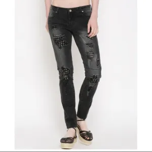 Silvian Heach Black Slim Distressed Jeans