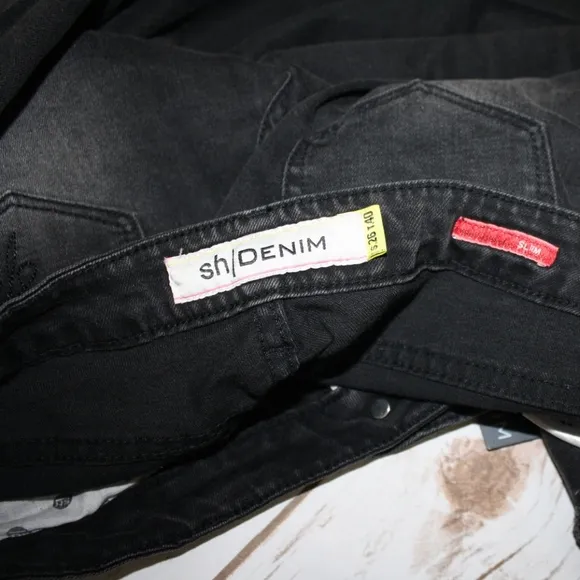 Silvian Heach Black Slim Distressed Jeans