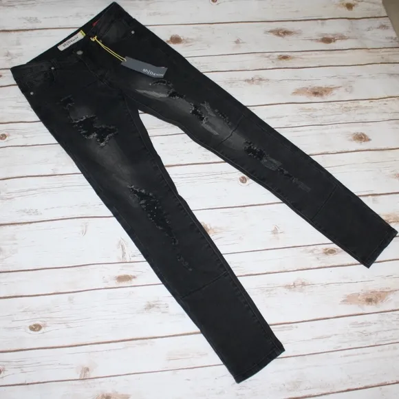 Silvian Heach Black Slim Distressed Jeans