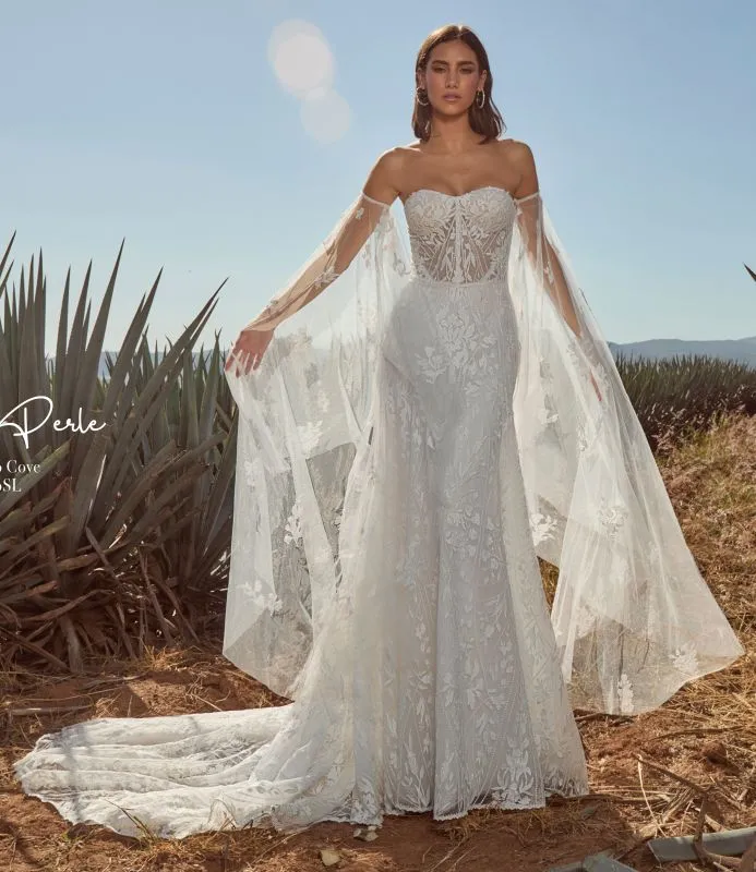 Size 12 La Perle LP2446 Cove Ivory Gown