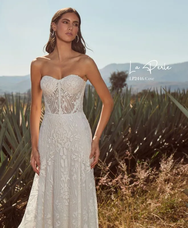 Size 12 La Perle LP2446 Cove Ivory Gown