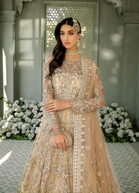 Skin Peach Lehenga Gown for Pakistani Bridal Dresses