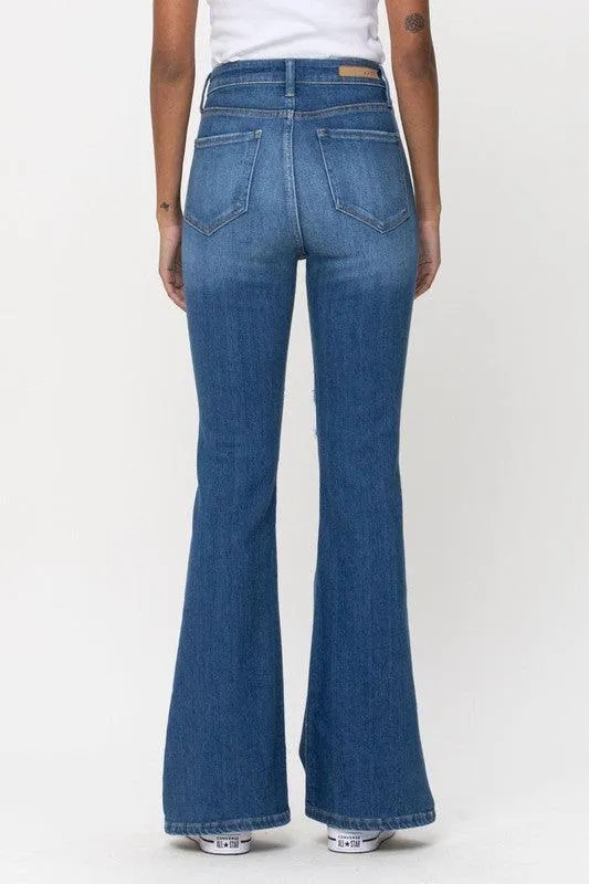 Slim SUPER flare jeans with a high rise