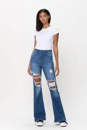Slim SUPER flare jeans with a high rise