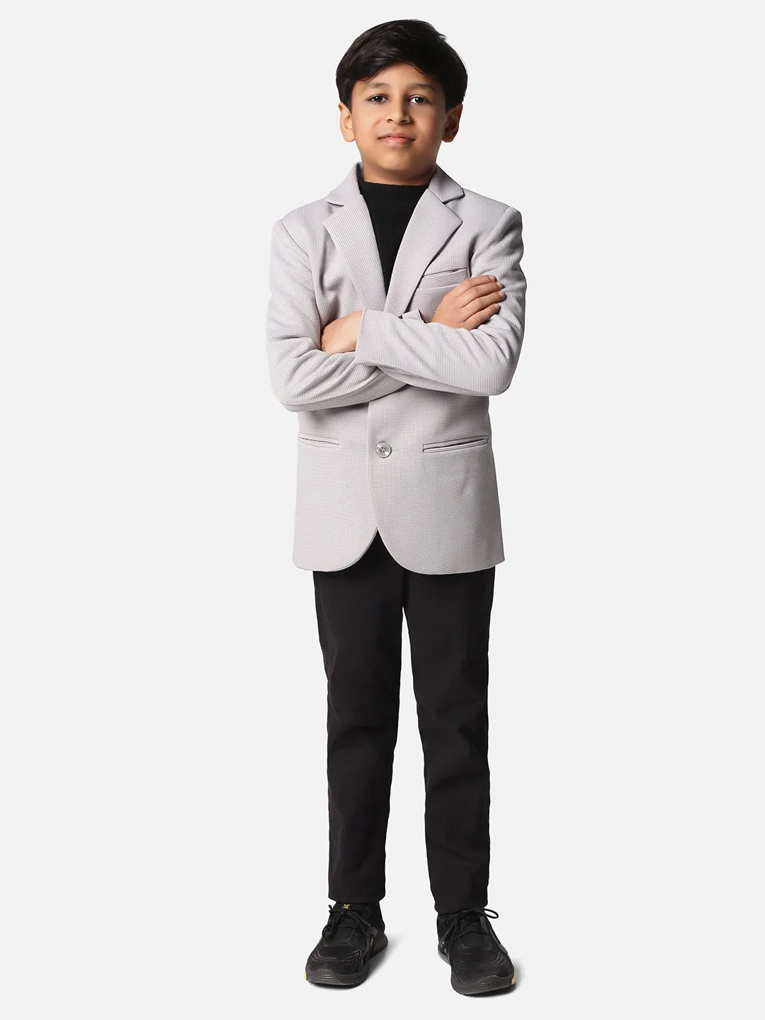 Solid Single Breasted Party Boys Blazer