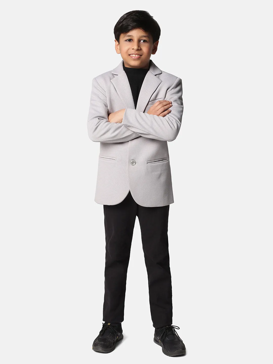 Solid Single Breasted Party Boys Blazer