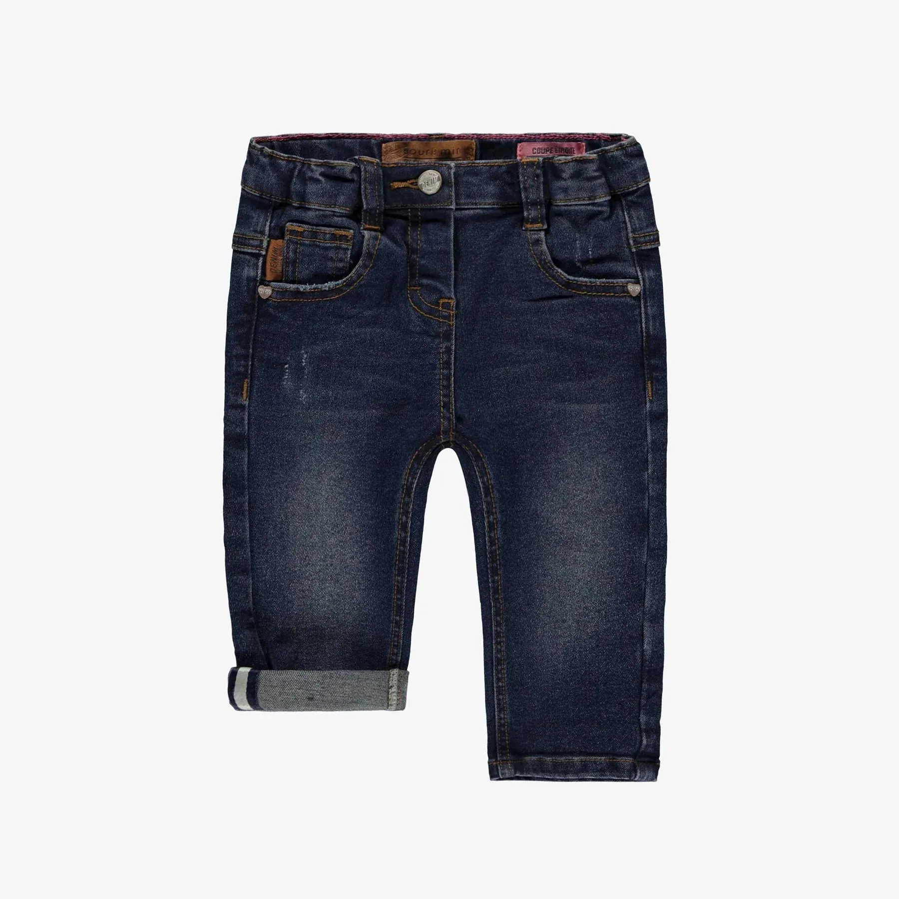 Souris Mini Faded Denim Pants w. Visible Seams- Baby