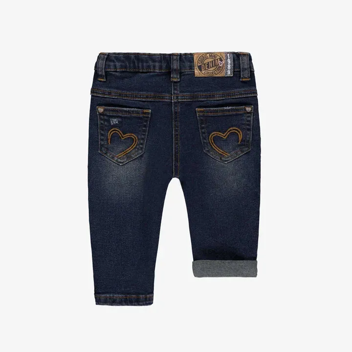 Souris Mini Faded Denim Pants w. Visible Seams- Baby
