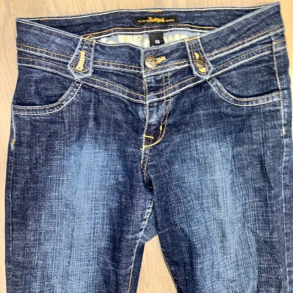 South Pole Y2K Lowrise Logo Flare Jeans Bellbottoms Logo On Butt size 13