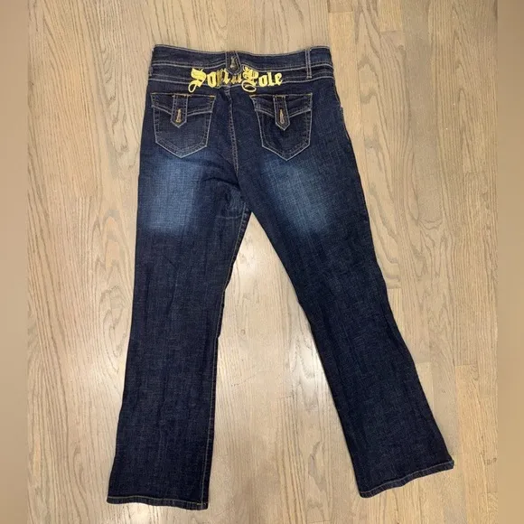South Pole Y2K Lowrise Logo Flare Jeans Bellbottoms Logo On Butt size 13