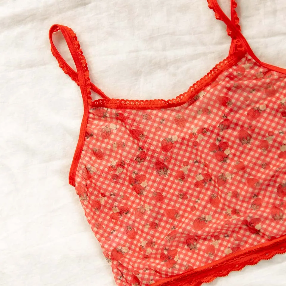 Strawberry Jam Printed Crop Cami
