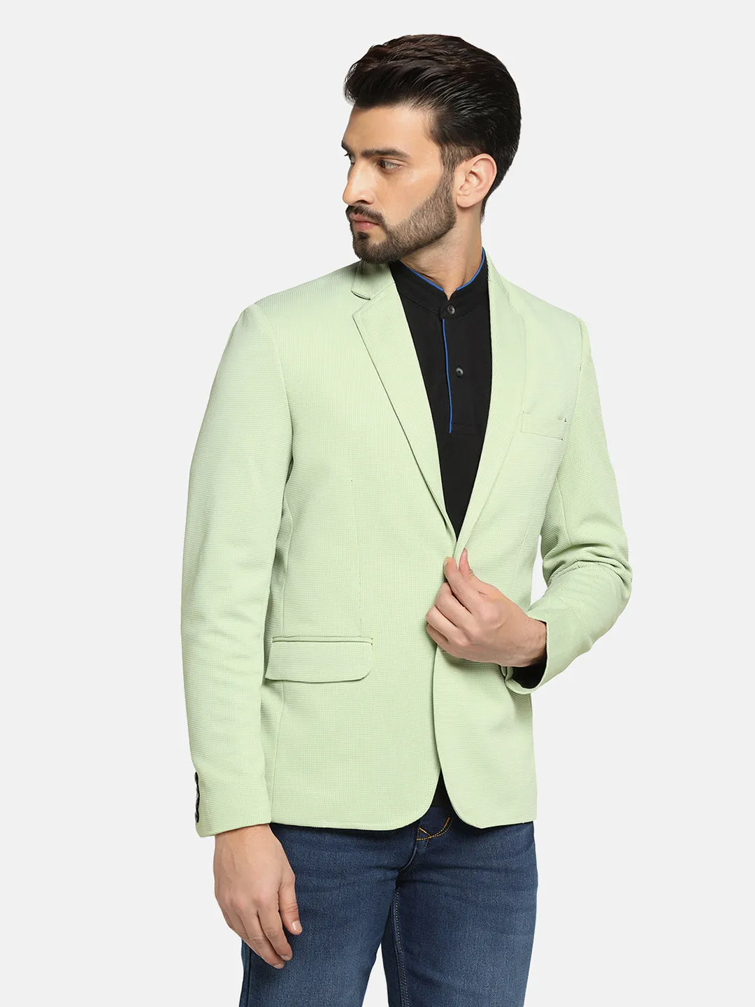 stretchable Textured Men Blazer