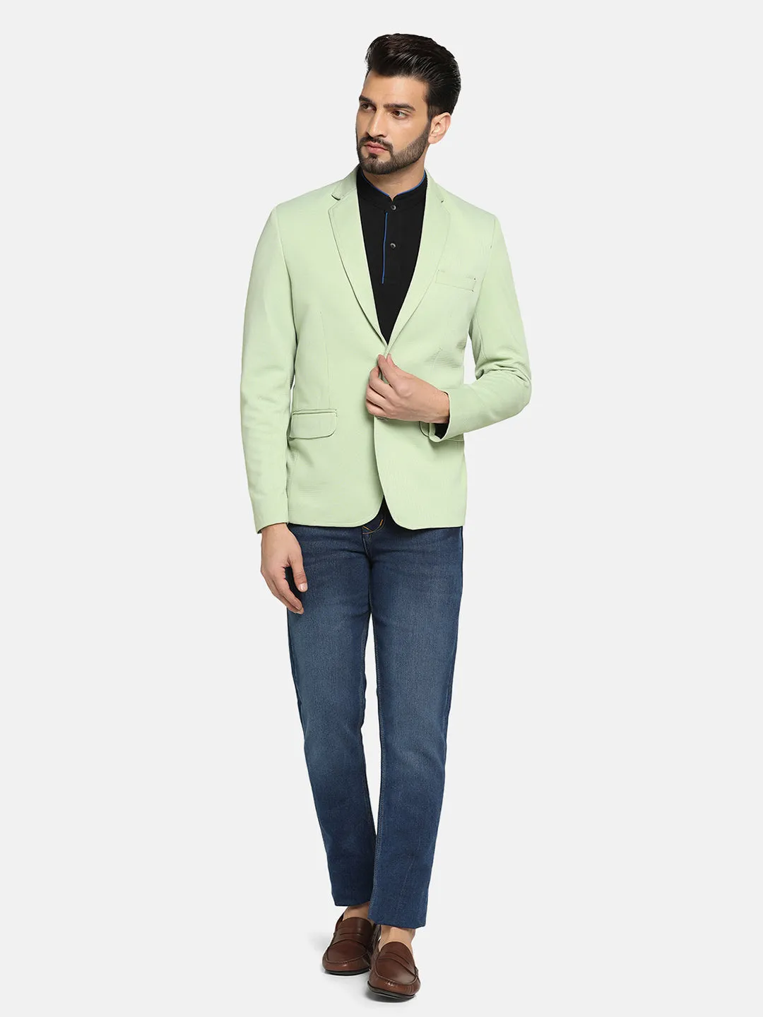stretchable Textured Men Blazer