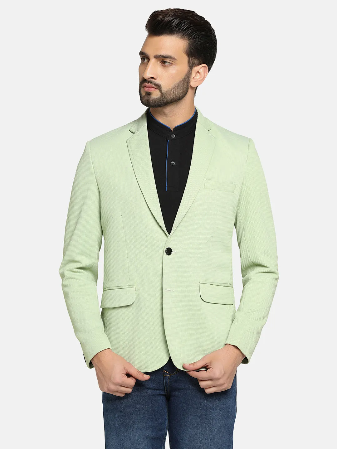 stretchable Textured Men Blazer