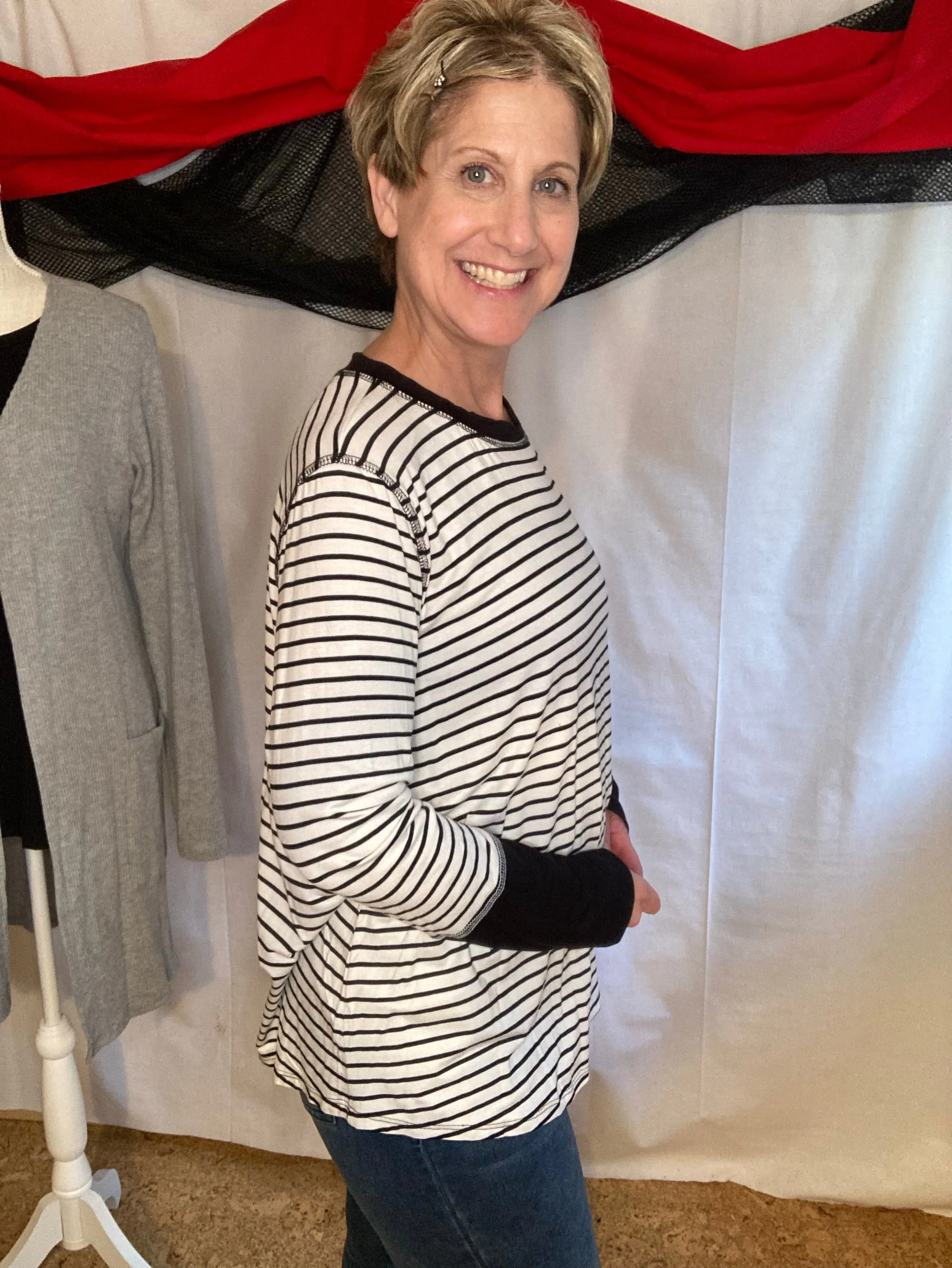 Striped Tunic Style T-Shirt