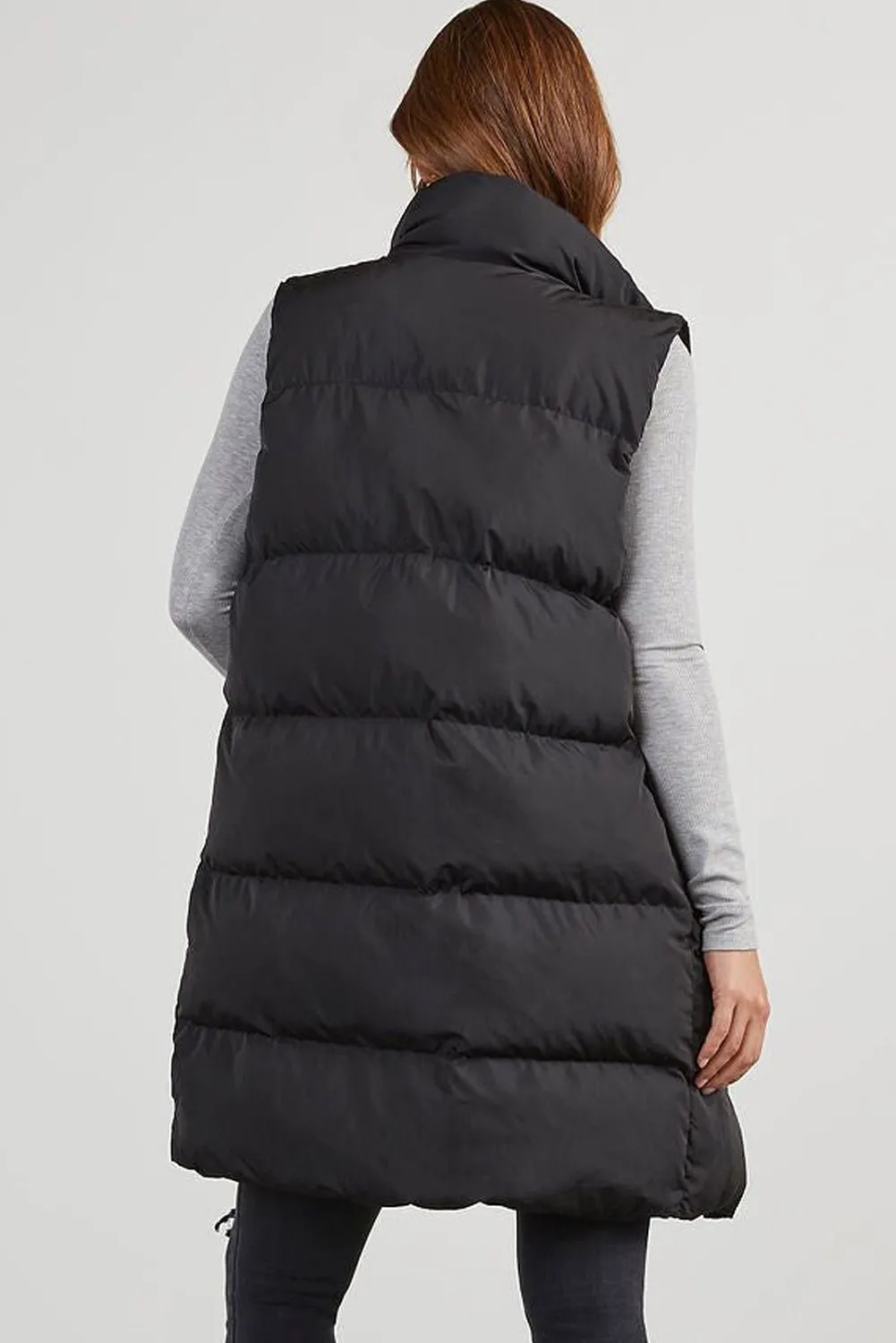 Stylish Warmth: Solid Color Pocketed Vest Coat