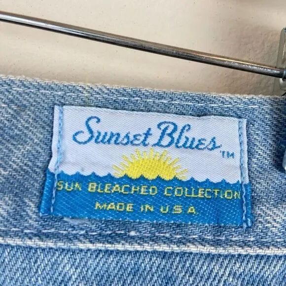Sunset Blues Vintage Deadstock High Rise Pleated Western Light Wash Mom Jeans