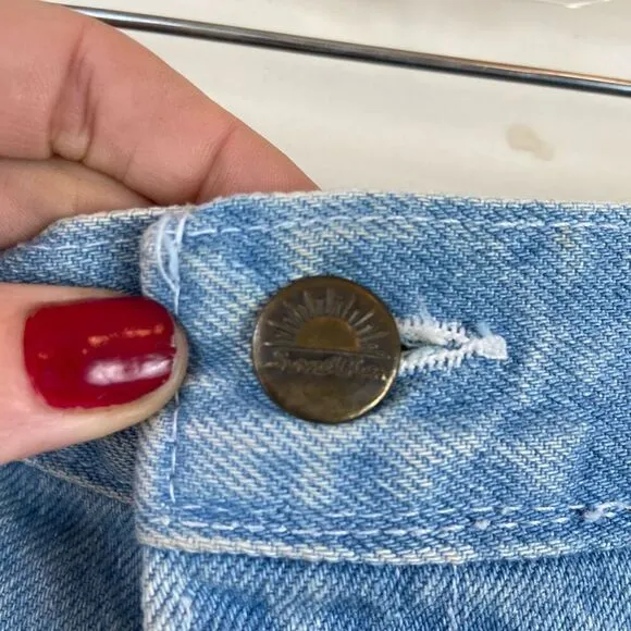 Sunset Blues Vintage Deadstock High Rise Pleated Western Light Wash Mom Jeans