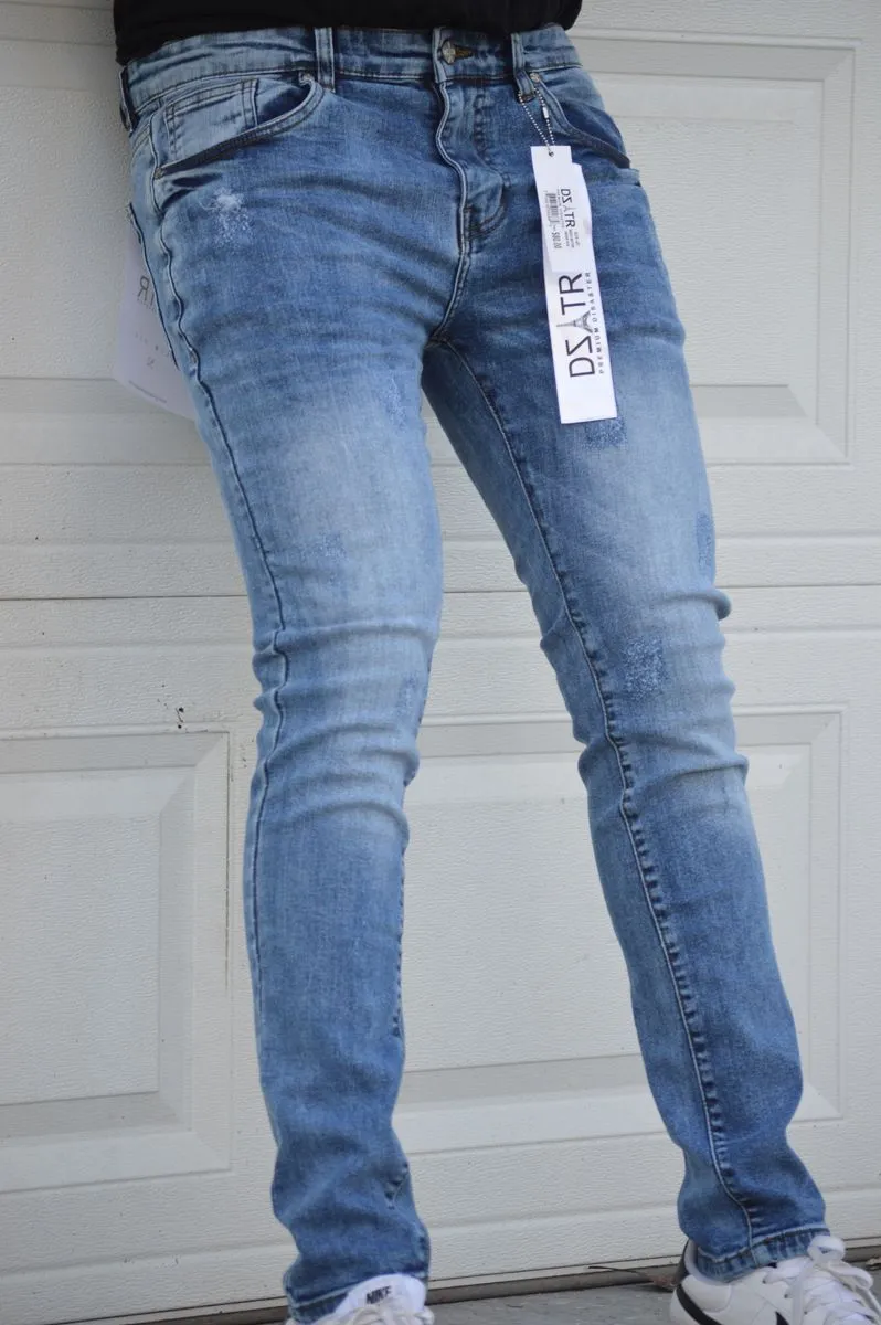 SUPER STRETCH DENIM - SLIM FIT - MEDIUM BLUE (DZTR-407)