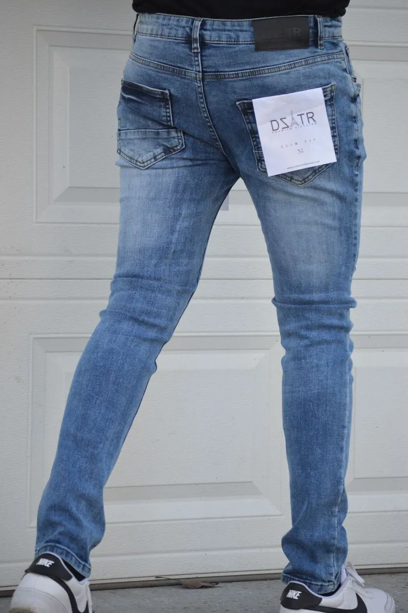 SUPER STRETCH DENIM - SLIM FIT - MEDIUM BLUE (DZTR-407)