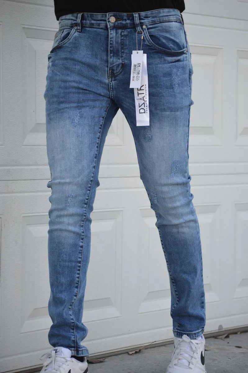 SUPER STRETCH DENIM - SLIM FIT - MEDIUM BLUE (DZTR-407)