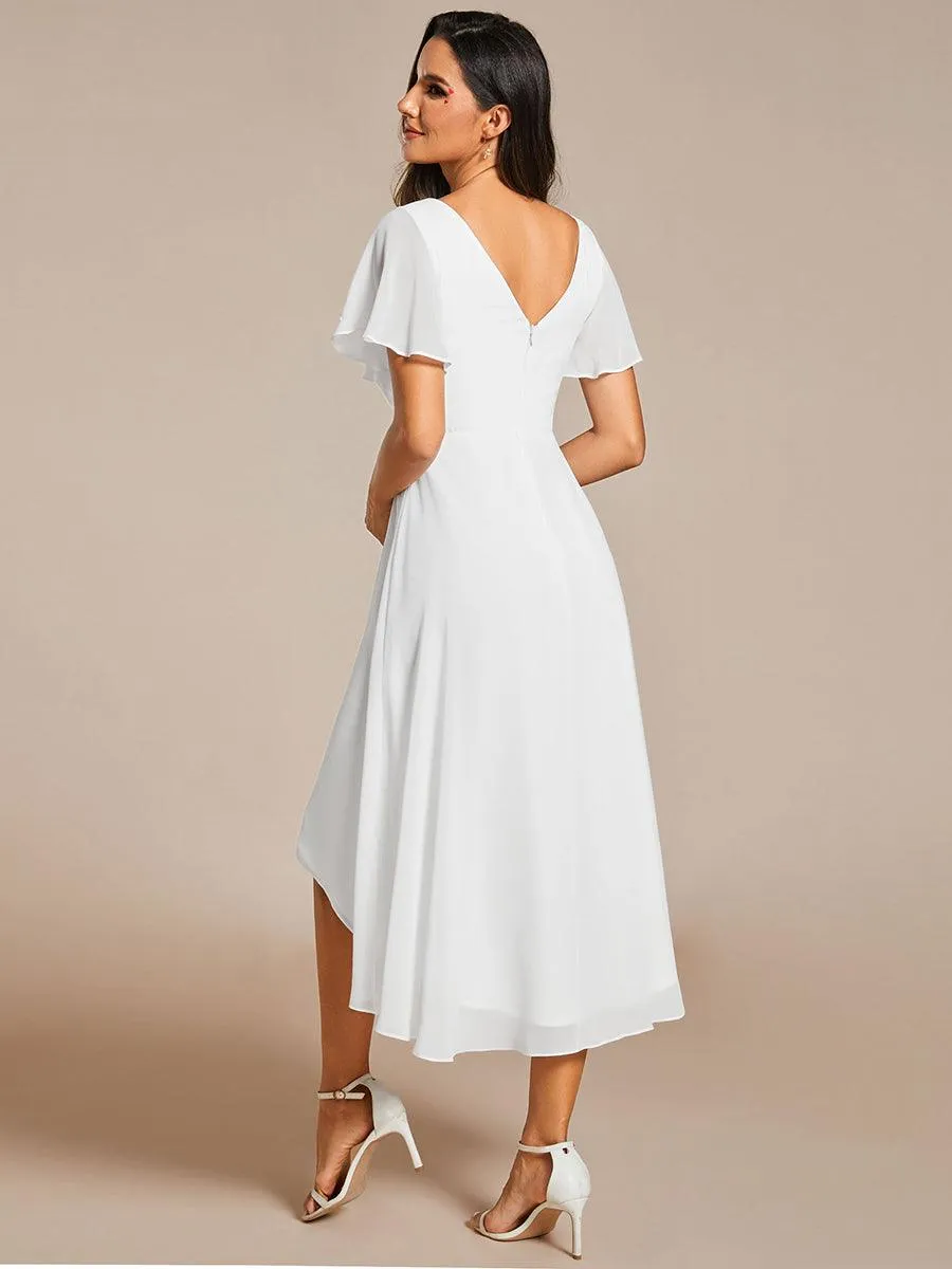 Taille personnalisée Robe d'invité de mariage chic à col en V