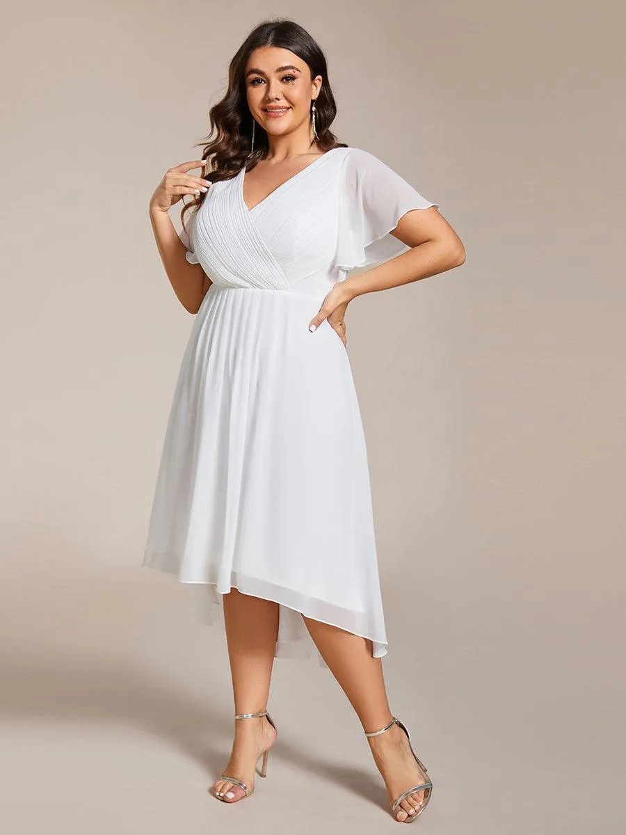 Taille personnalisée Robe d'invité de mariage chic à col en V