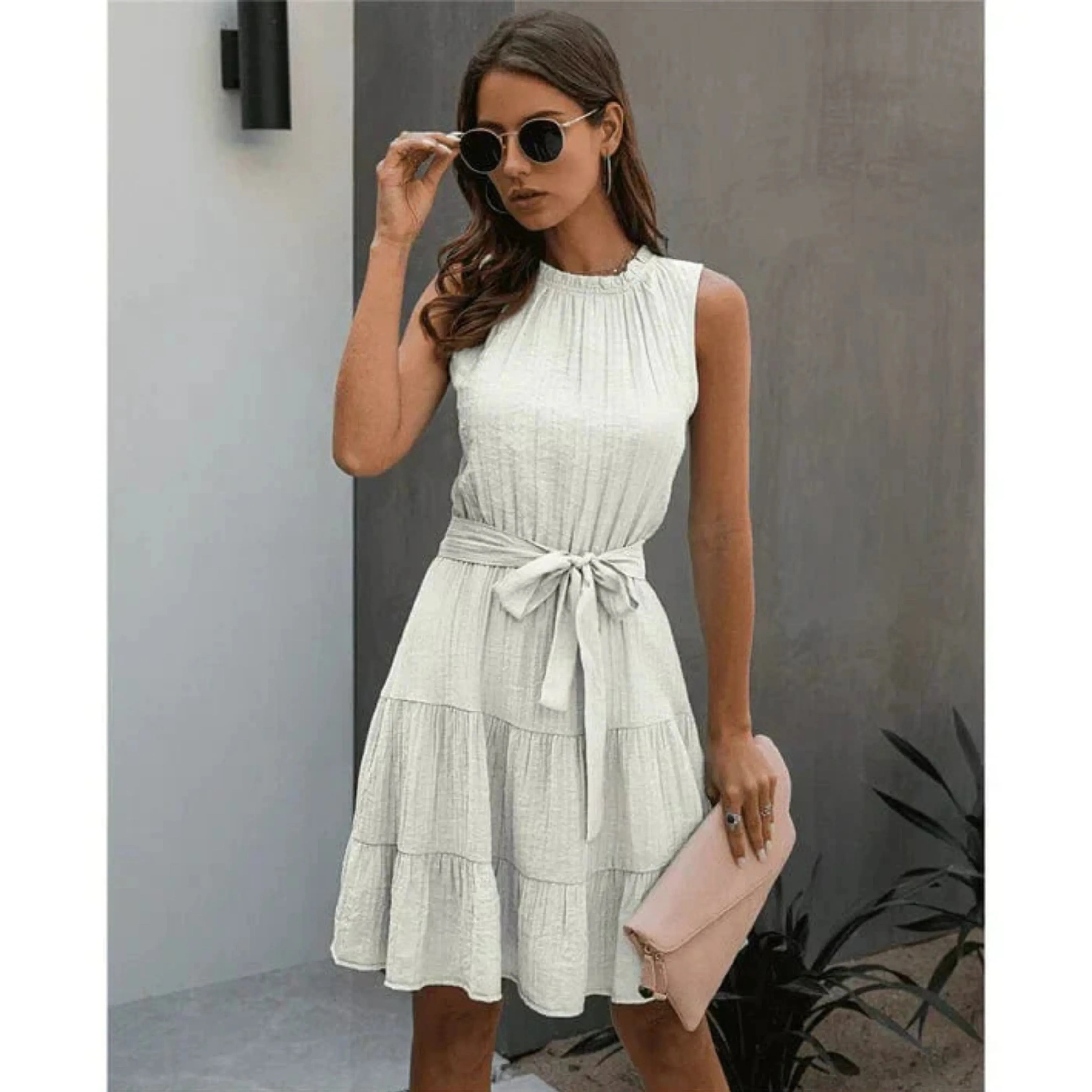 Tamara® | White chic women's dress short