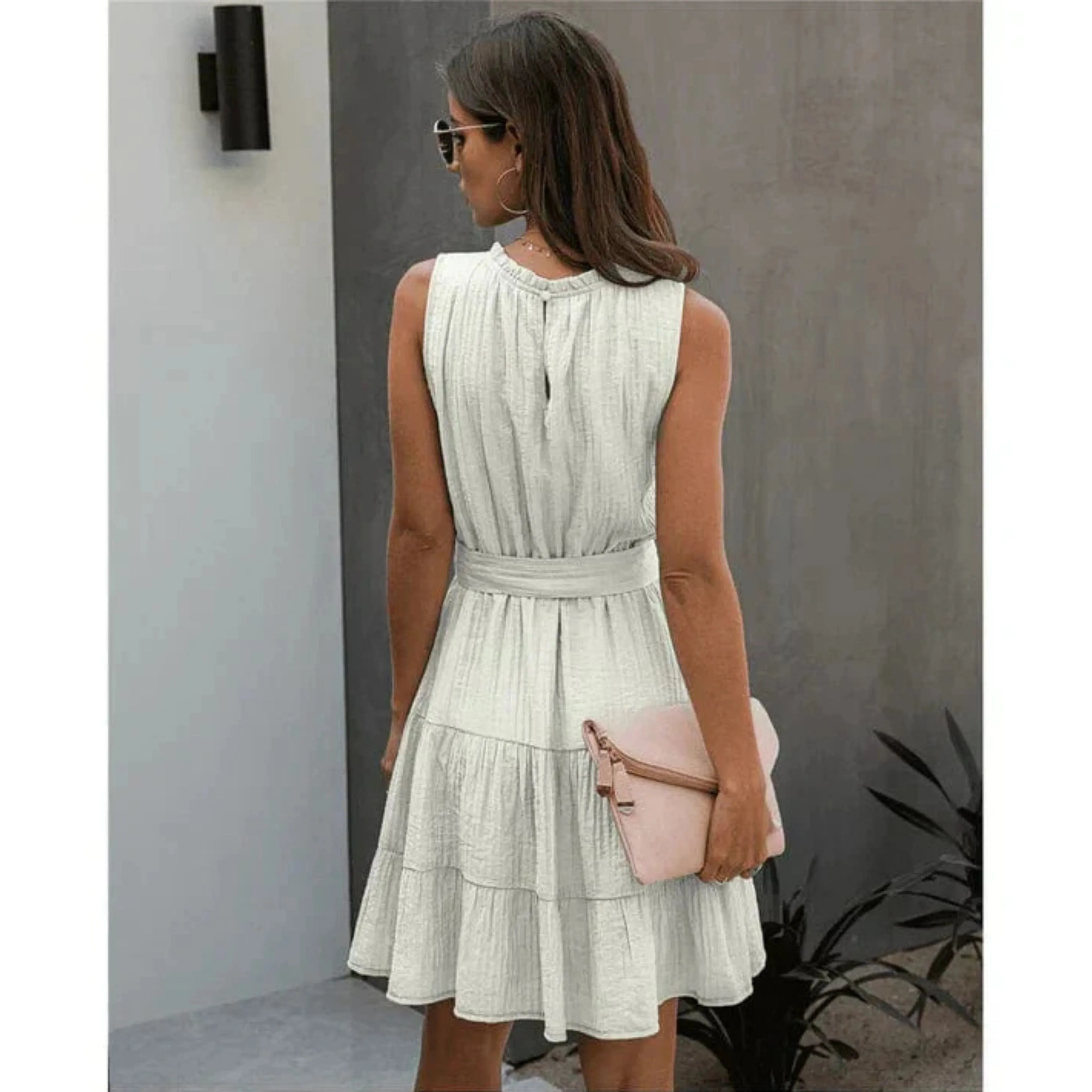 Tamara® | White chic women's dress short