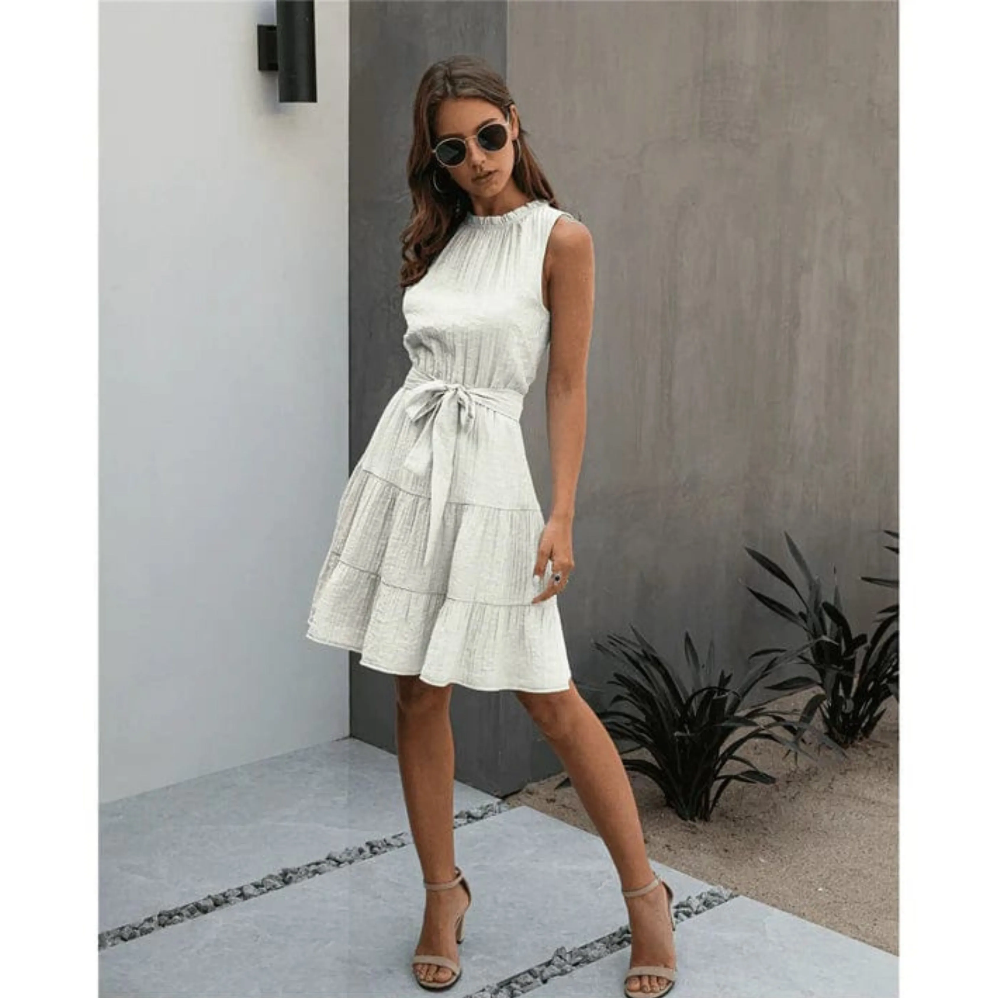 Tamara® | White chic women's dress short