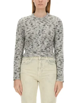 Textured Knit Cropped Sweater