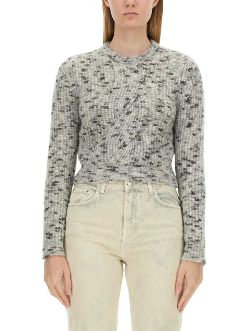 Textured Knit Cropped Sweater