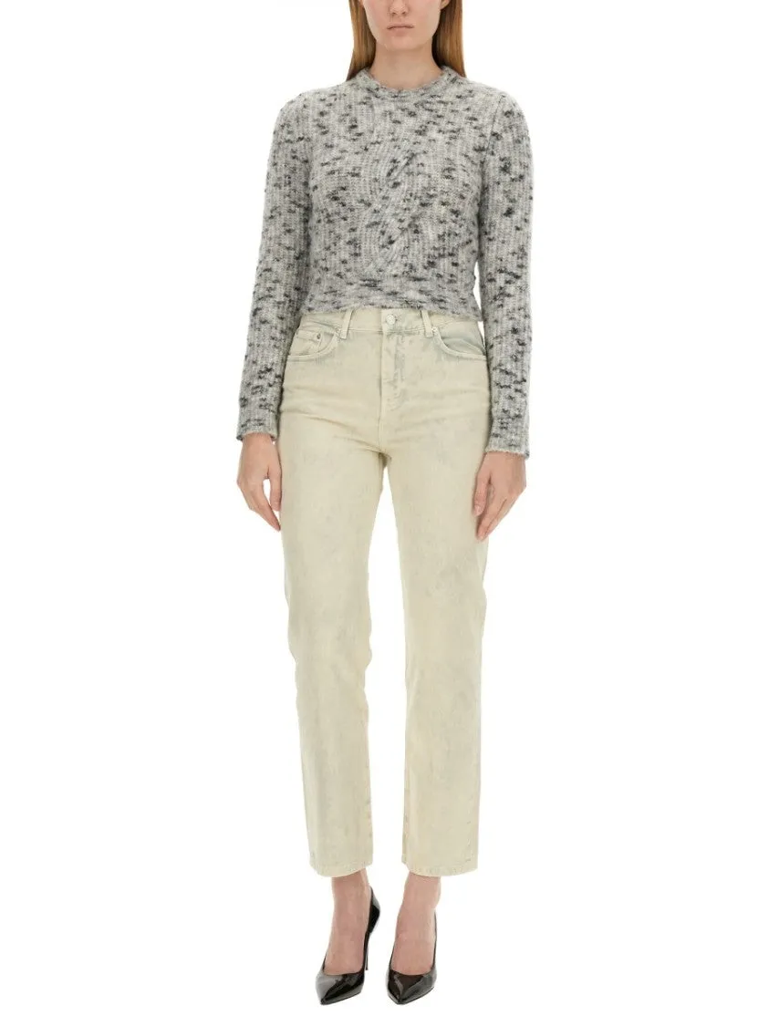 Textured Knit Cropped Sweater