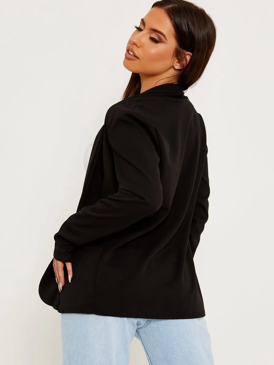 Textured Open Blazer