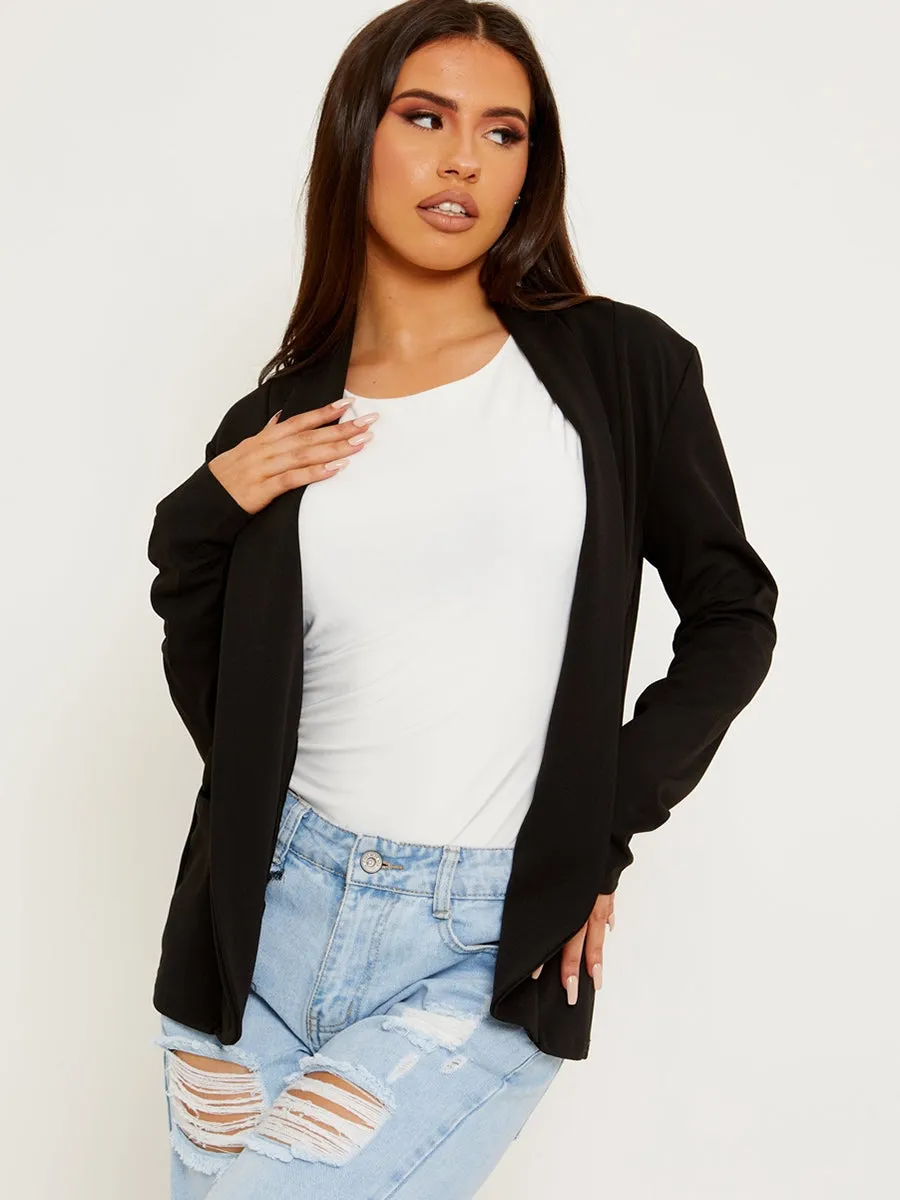 Textured Open Blazer