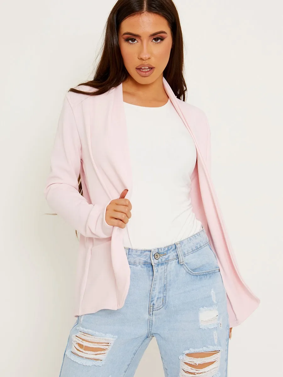 Textured Open Blazer