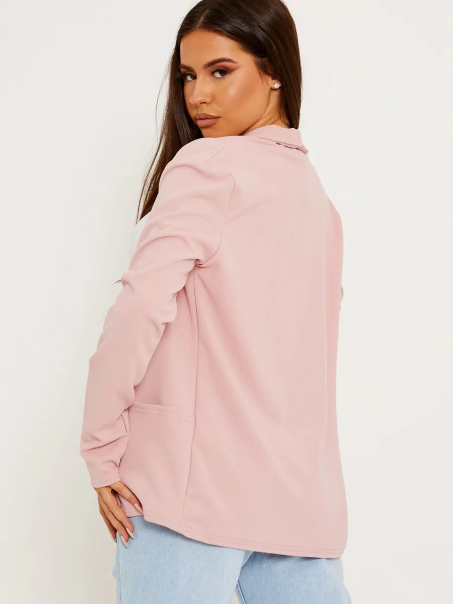Textured Open Blazer