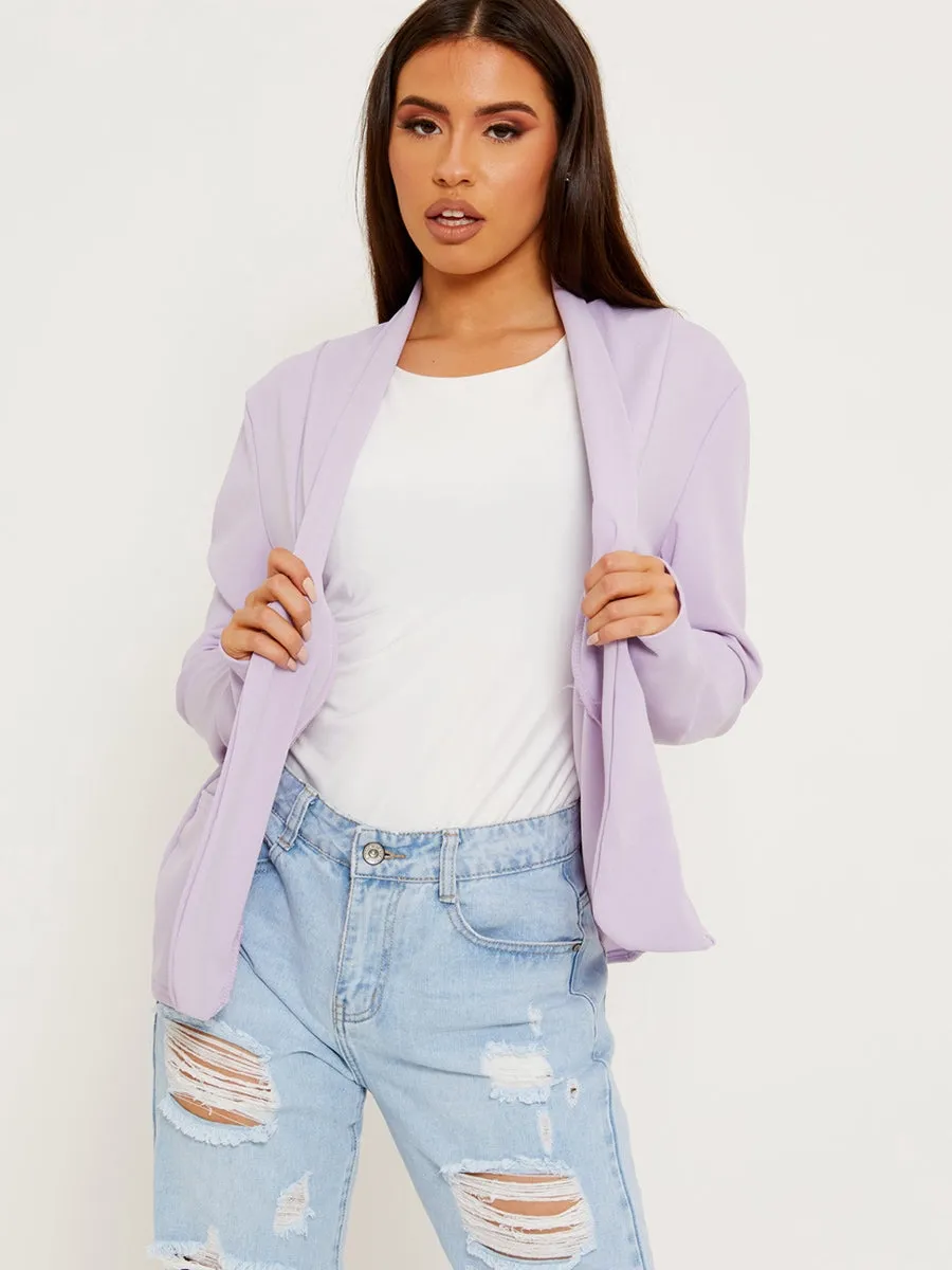 Textured Open Blazer