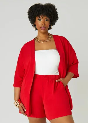 Textured Open Front Jacket