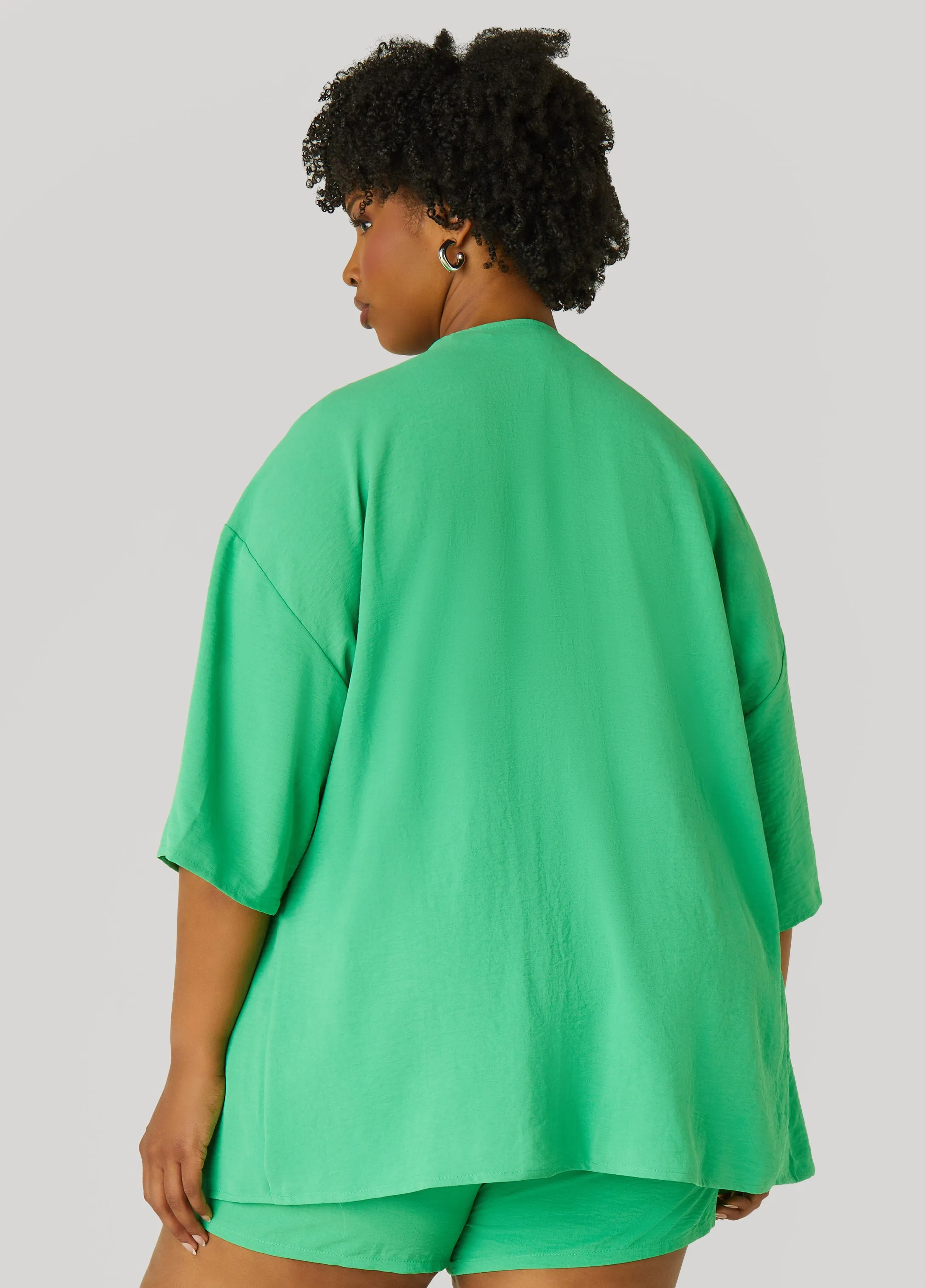 Textured Open Front Jacket