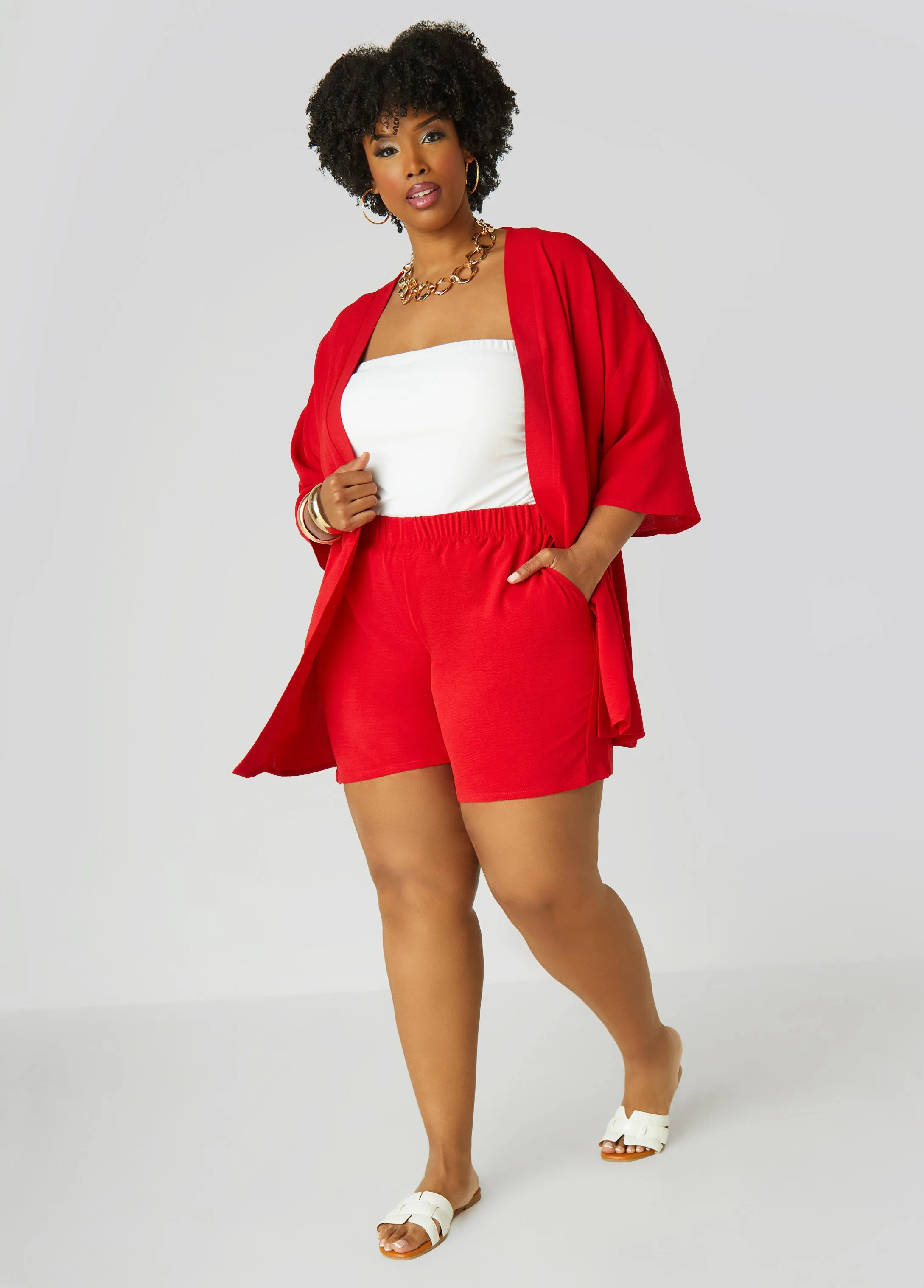 Textured Open Front Jacket