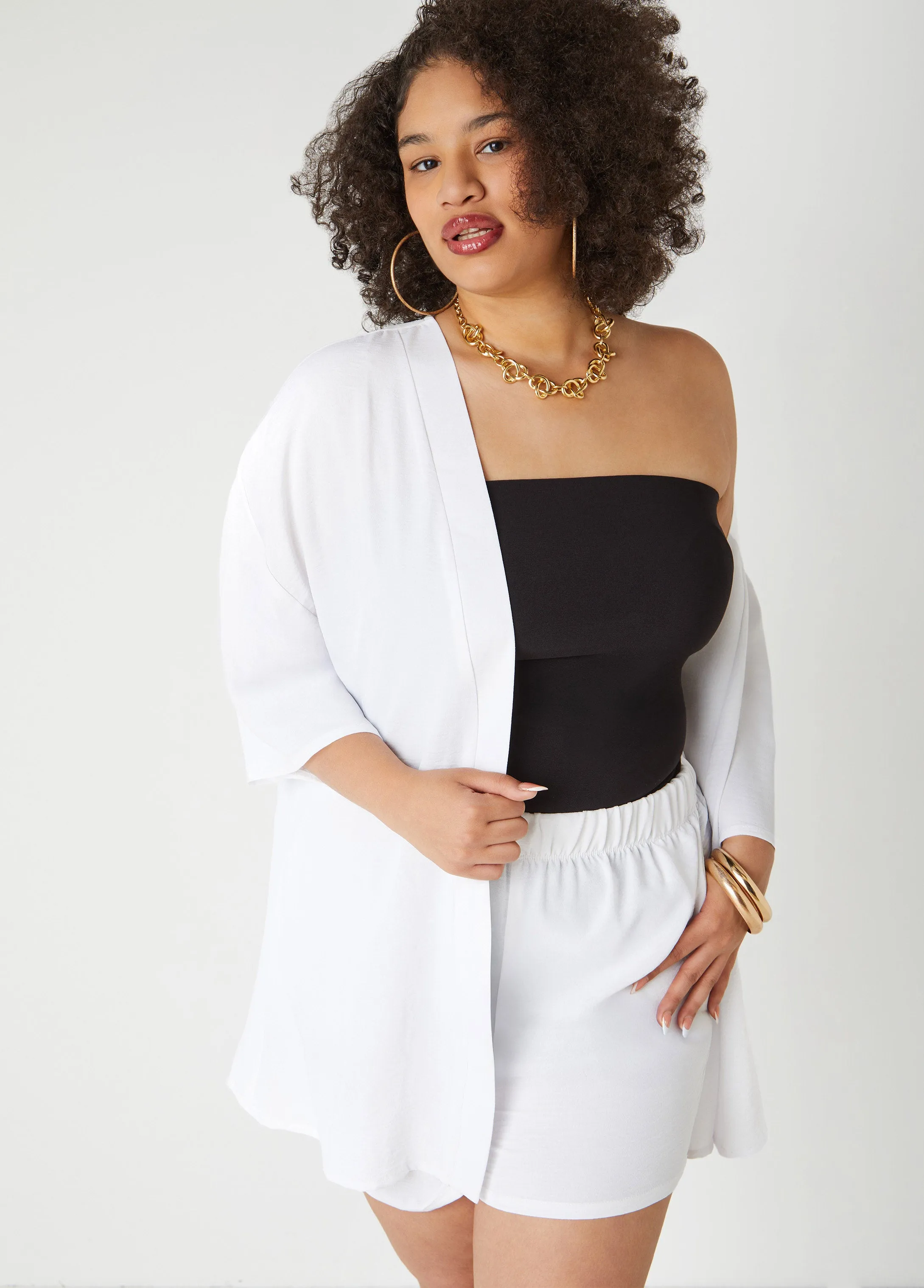 Textured Open Front Jacket