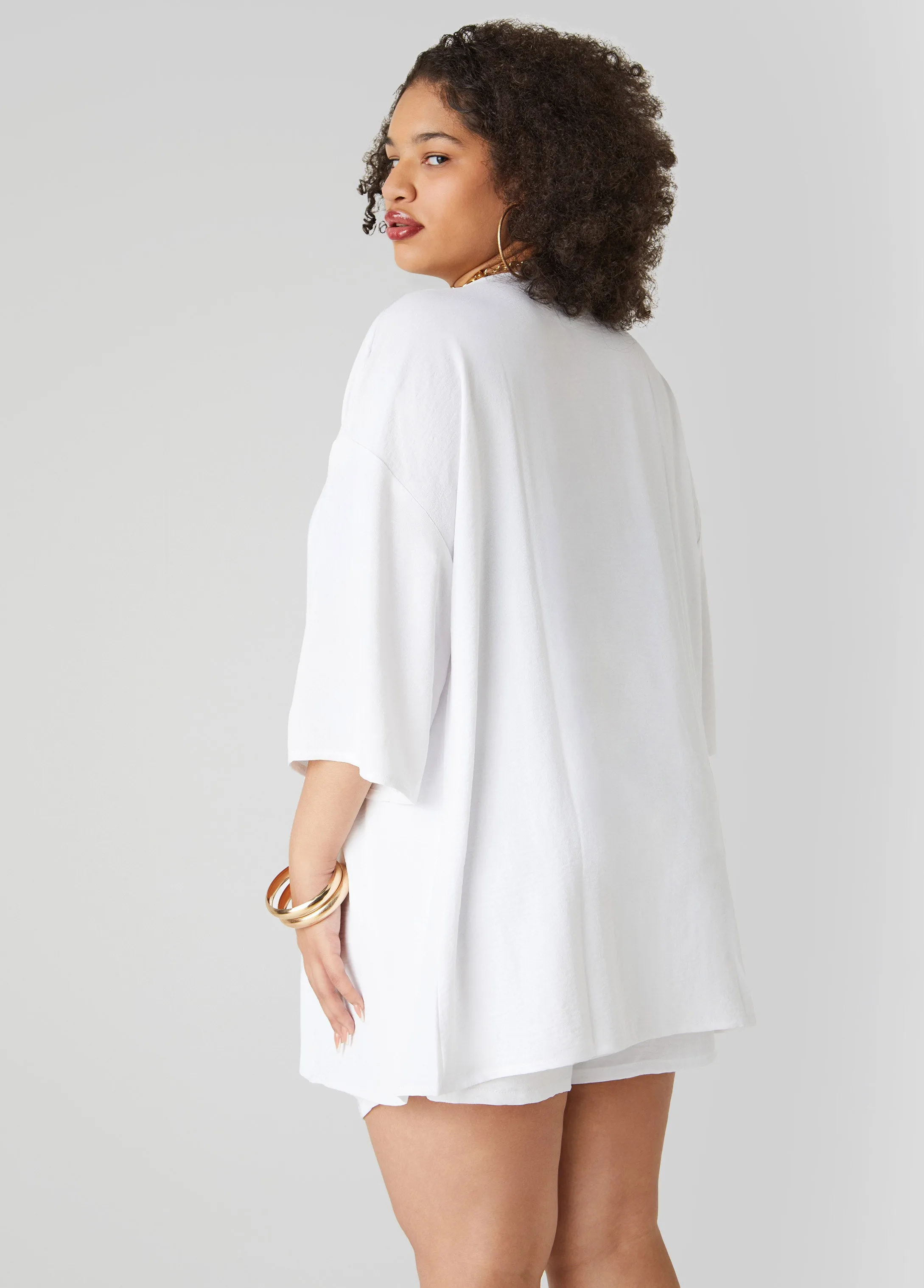 Textured Open Front Jacket