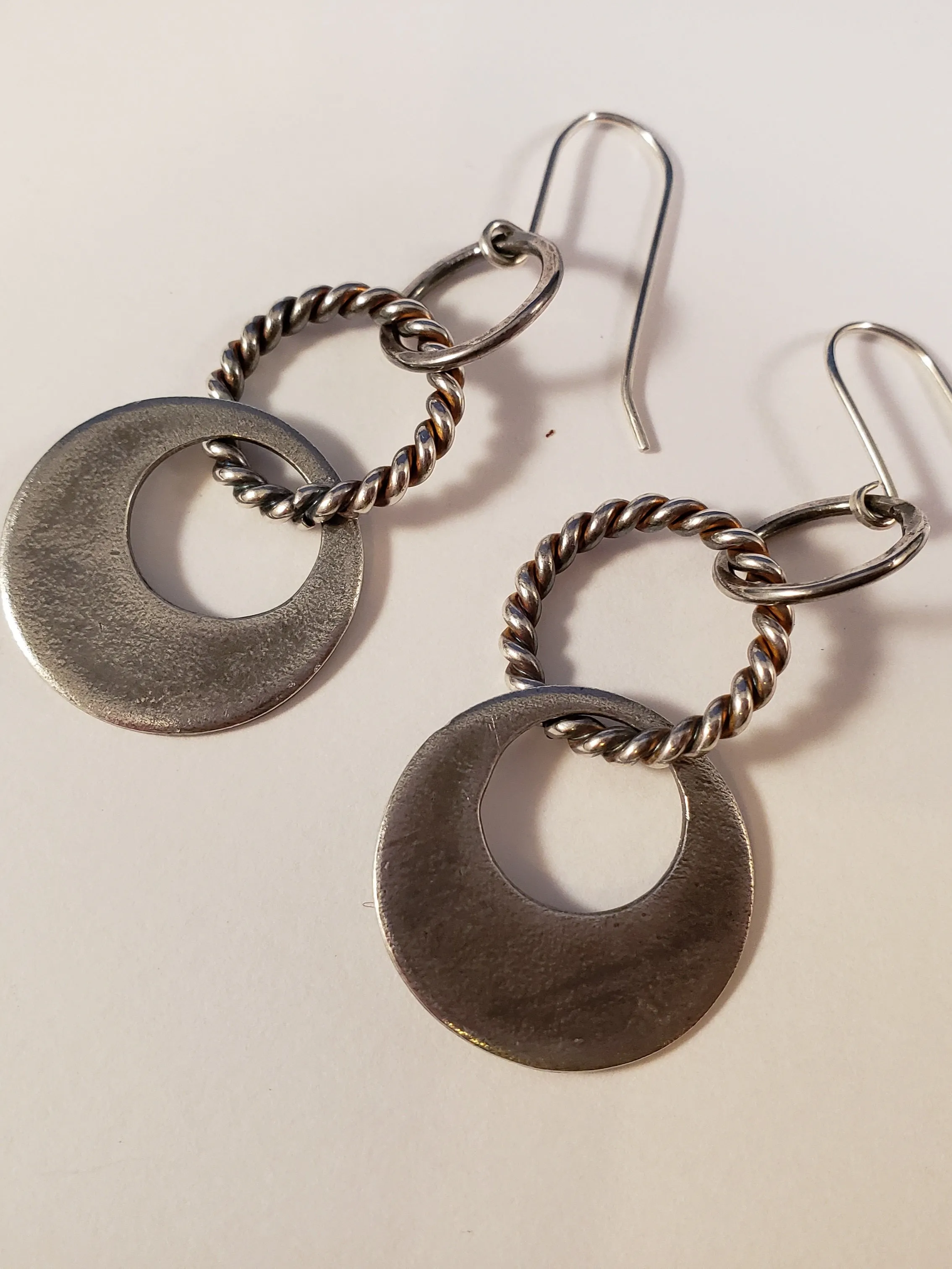 Textured Silver Earrings
