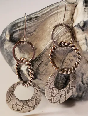 Textured Silver Earrings