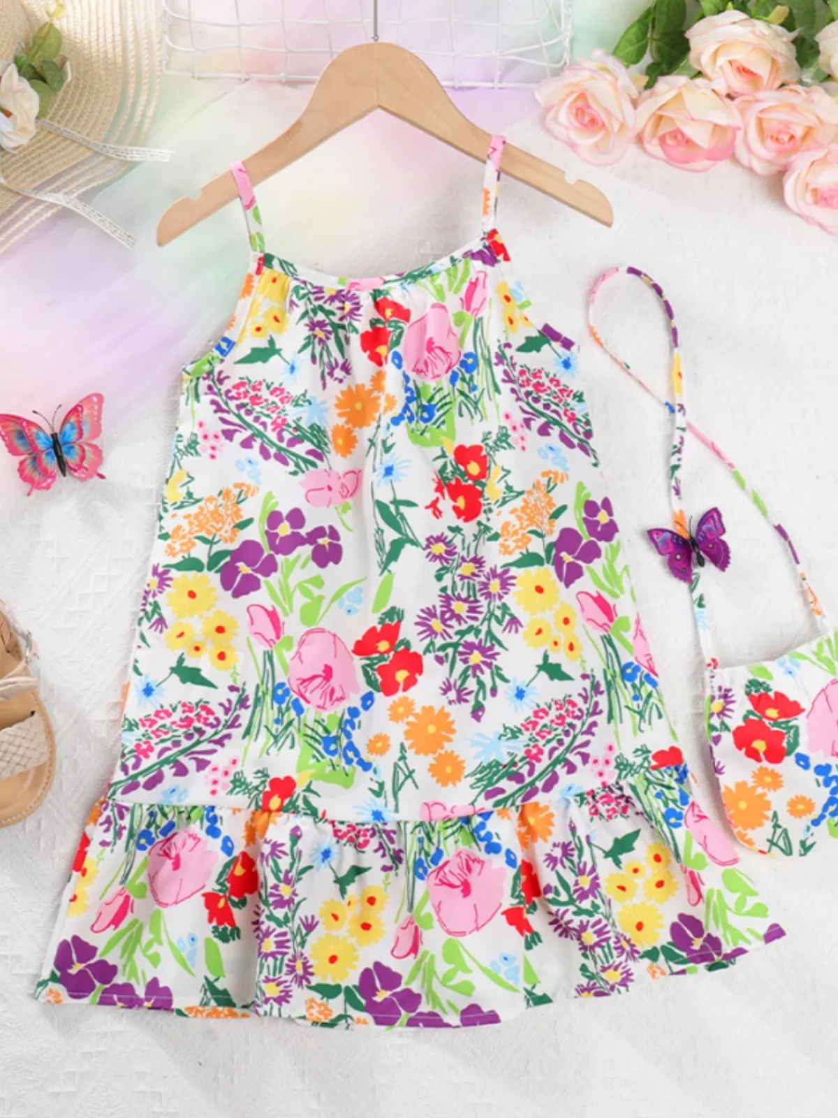 The Brightest Blooms Floral Ruffle Dress