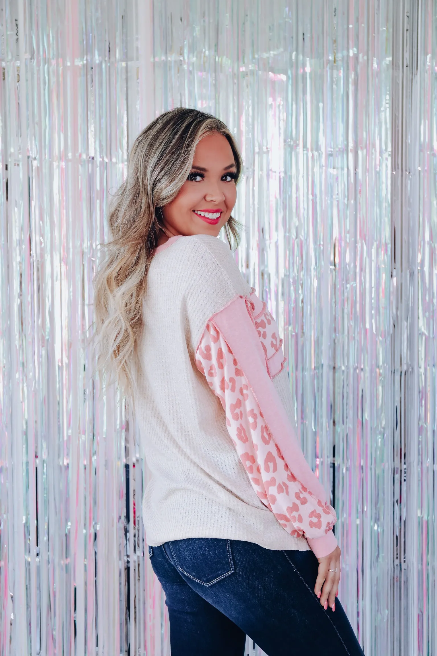 Tia Tri-Blend Color Block Top - Oatmeal