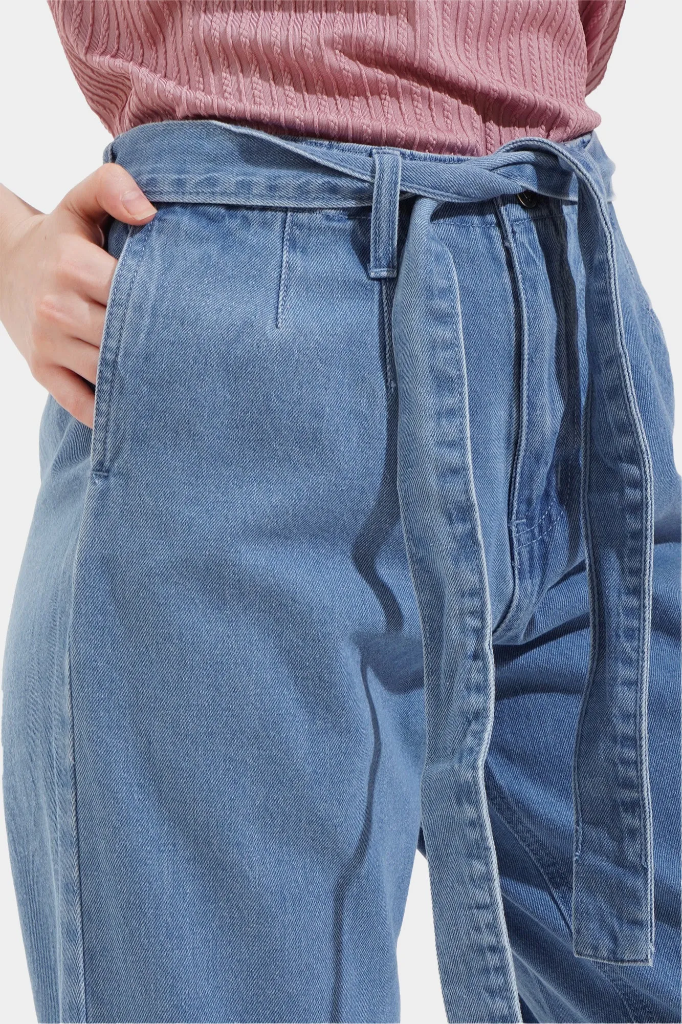 Tie Waist Cozy Jeans